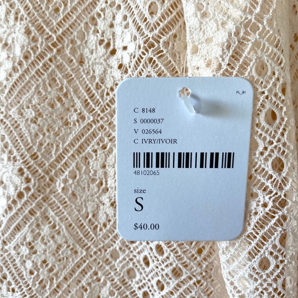 NWT Free People Lace Turtleneck in Ivory/ White - Picture 8 of 8